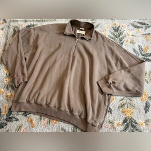 Abercrombie Fitch Sweater Men Oversized Soft AF Fleece 1/4 Zip XXL